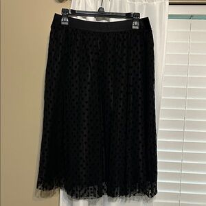 Cato Black A-Line Polka Dot Skirt